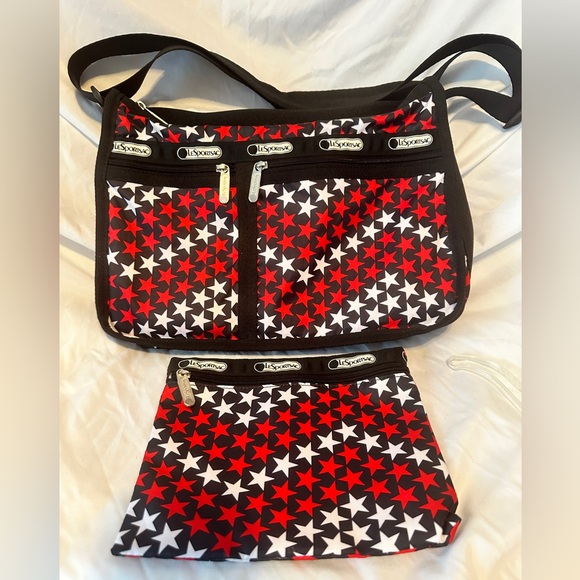 LeSportsac crossbody red and white stars - Picture 4 of 4